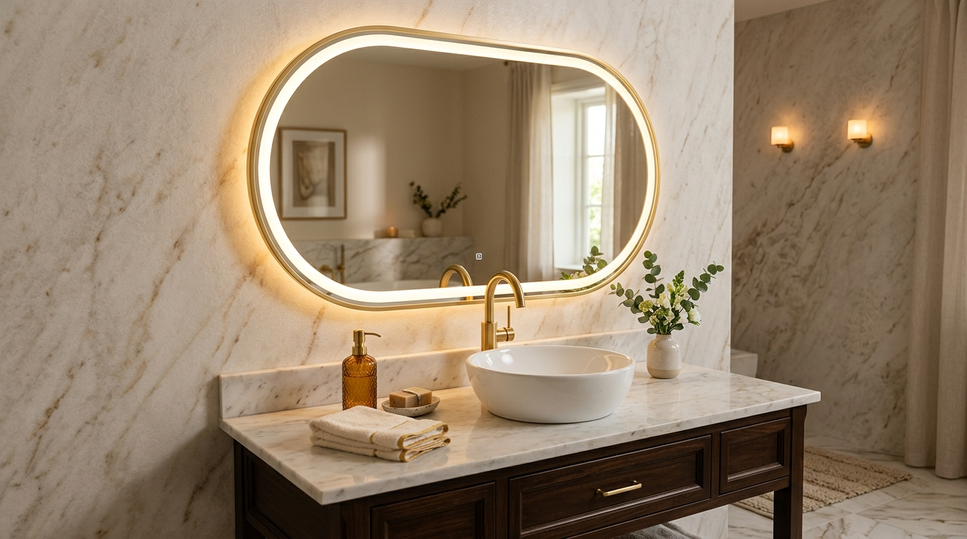 Finish with a vanity setup that stays tidy